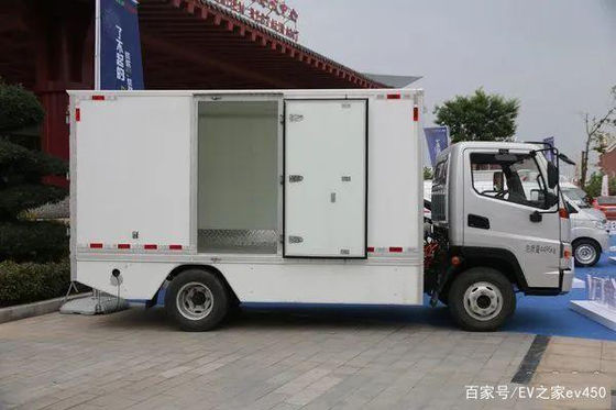 इलेक्ट्रिक कार्गो कंटेनर ट्रक 85kw 230KM रेफ्रिजरेटेड बॉक्स के साथ